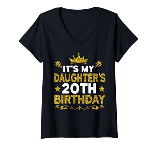Damen Es ist der 20. Geburtstag meiner Tochter. Herzlichen Glückwunsch zum Geburtstag, 20 Jahre T-Shirt mit V-Ausschnitt Damen Es ist der 20. Geburtstag meiner Tochter. Herzlichen Glückwunsch zum Geburtstag, 20 Jahre T-Shirt mit V-Ausschnitt von Daughter 20th Birthday Gift From Mom Dad 2025