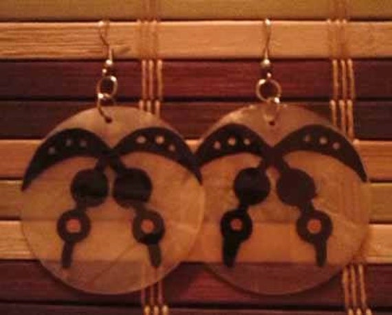 Handbemalte Adinkra Ohrringe - Akofena Courage & Valor von DaughterOfTheFates