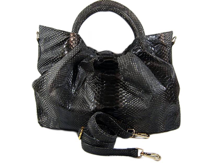 Umhängetasche Hobo Bag Aus Echtem Python Schlangenleder von Daulaystore