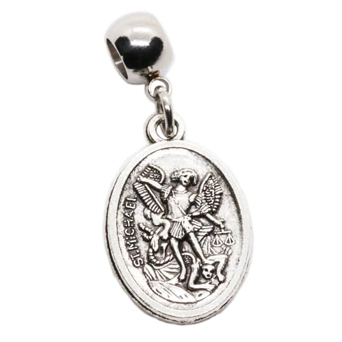St. Michael Charm – Schutzengel St. Michael Anhänger für Herren mit Edelstahl-Anschluss und Metalllegierungs-Anhänger – Erzengel Michael Halskette, langlebiger, religiöser Schmuck für den täglichen St. Michael Charm – Schutzengel St. Michael Anhänger für Herren mit Edelstahl-Anschluss und Metalllegierungs-Anhänger – Erzengel Michael Halskette, langlebiger, religiöser Schmuck für den täglichen von Dave The Bunny