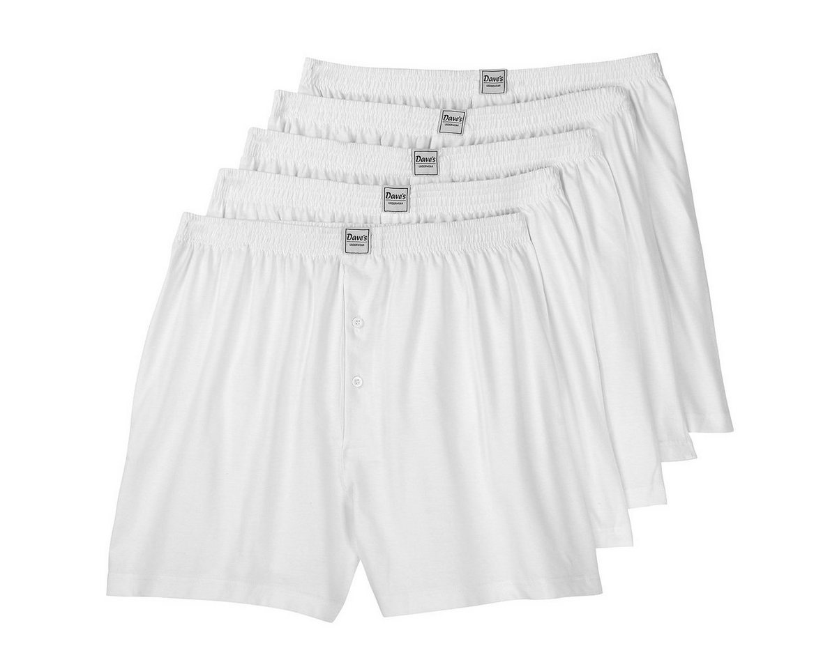 Dave's Boxershorts Dave's 5er-Pack Boxershorts weiß große Größen (Packung, 5-St., 5er-Pack) von Dave's