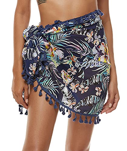 Damen Sarong Pareo Strand Wrap Sarong Vertuschung Chiffon Badeanzug Strandtuch Wickelröcke Strand Rock Bademode Strandkleid Bikini Cover Up von Davicher