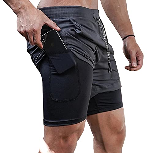 Davicher 2 in 1 Herren-Sportshorts Trainingsanzug mit Integrierter Tasche Sporthose Schnell Trocknender Fitness Laufshorts Doppellagige Shorts Sport Kurze Hosen Davicher 2 in 1 Herren-Sportshorts Trainingsanzug mit Integrierter Tasche Sporthose Schnell Trocknender Fitness Laufshorts Doppellagige Shorts Sport Kurze Hosen von Davicher