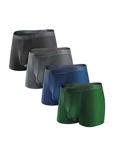 DAVID ARCHY Boxershorts Herren Modal mit Eingriff Separat Beutel Microfaser Unterhosen Funktion Doppeltaschen Unterwäsche 4er Pack,Mehrfarbig,XXL von DAVID ARCHY