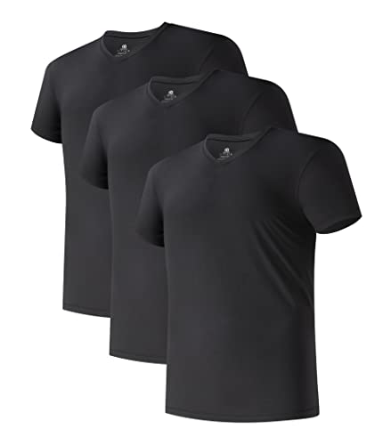 DAVID ARCHY Herren Unterhemden Business aus Micro Modal mit V-Ausschnitt Unterhemd Weich Kurzarm Shirt 3er Pack Weich Angenehm von DAVID ARCHY