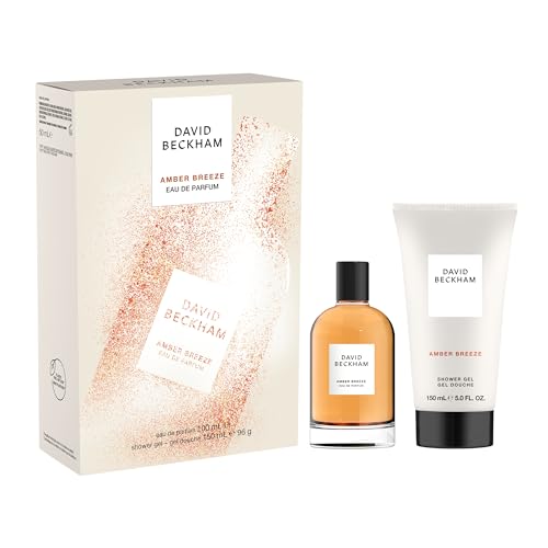 David Beckham, Geschenkset für ihn Collection Amber Breeze, mit Eau de Parfum & Duschschaum, aromatischer Duft, bernsteinfarben, 100 ml & 150 ml von David Beckham