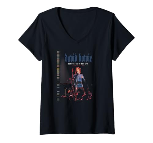 Damen David Bowie - Etwas in der Luft Paris 1999 T-Shirt mit V-Ausschnitt von David Bowie