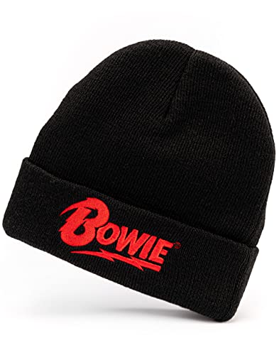 David Bowie Beanie Unisex Männer Frauen Schwarz Gestrickte Band CD-Hut One Size von David Bowie