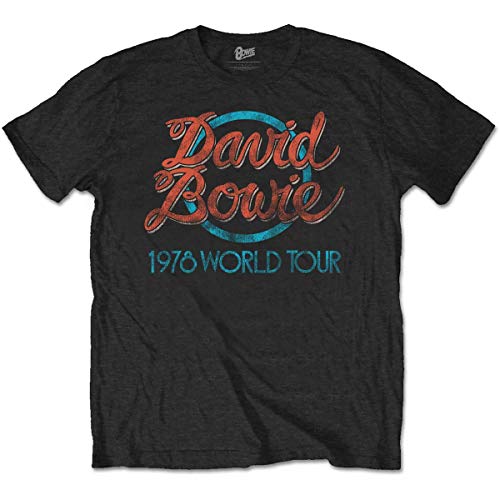 David Bowie Herren T-Shirt 1978 World Tour Schwarz von David Bowie