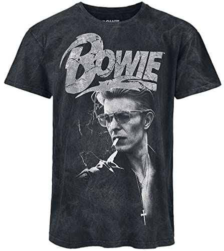 David Bowie Lightning Männer T-Shirt schwarz L 100% Baumwolle Band-Merch, Bands von David Bowie