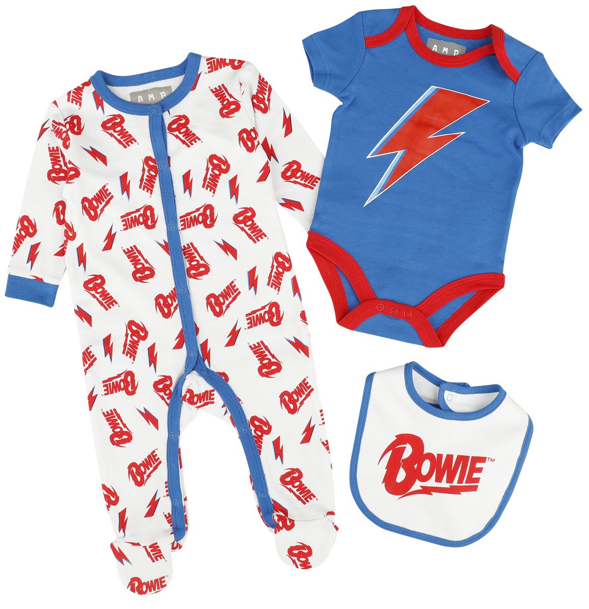 David Bowie Set für Neugeborene - Amplified Collection - Baby Set - für Mädchen & Jungen - multicolor  - Lizenziertes Merchandise! von David Bowie