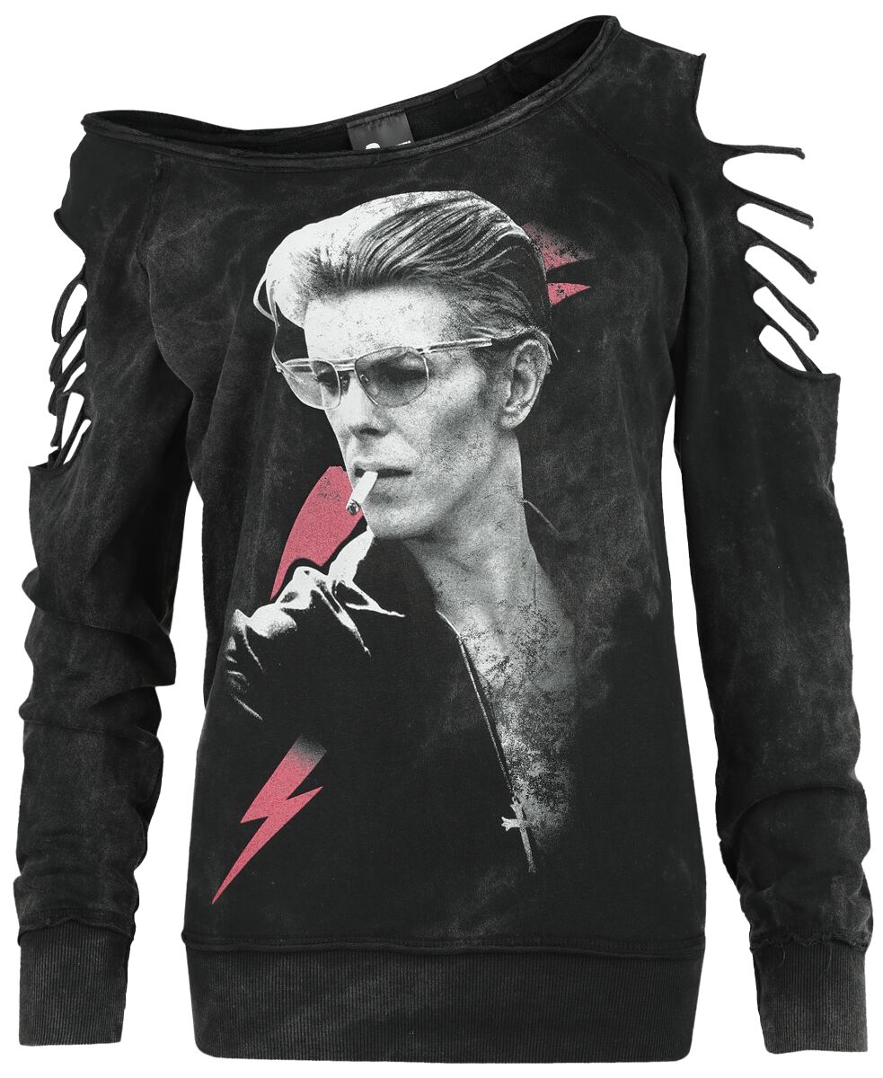 David Bowie Sweatshirt - Photo - S bis XXL - für Damen - Größe L - schwarz  - Lizenziertes Merchandise! von David Bowie