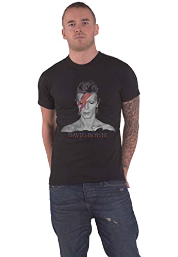 David Bowie T Shirt Aladdin Sane Profile Contrast Logo offiziell Herren Nue L von David Bowie