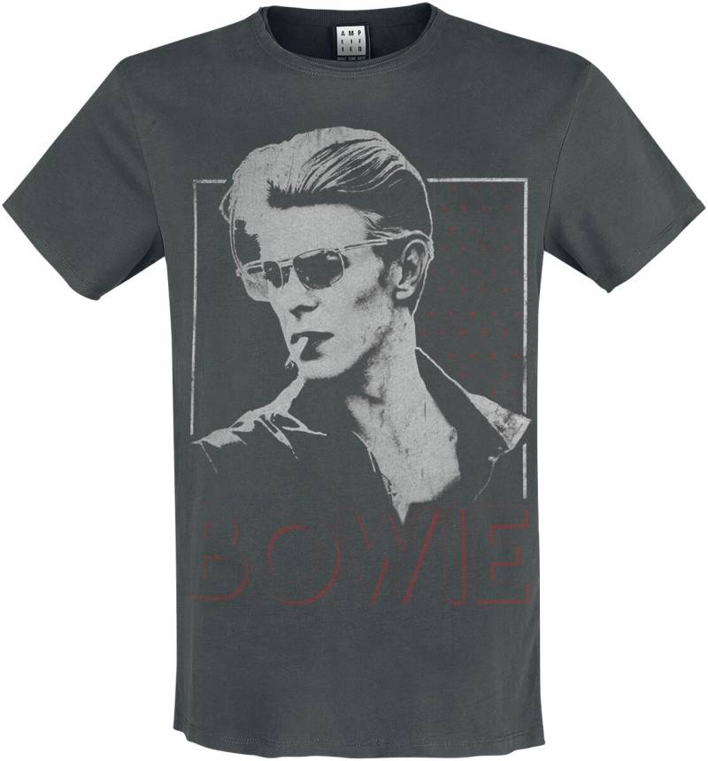 David Bowie T-Shirt - Amplified Collection - '80 Era - M bis XXL - für Männer - Größe M - charcoal  - Lizenziertes Merchandise! von David Bowie