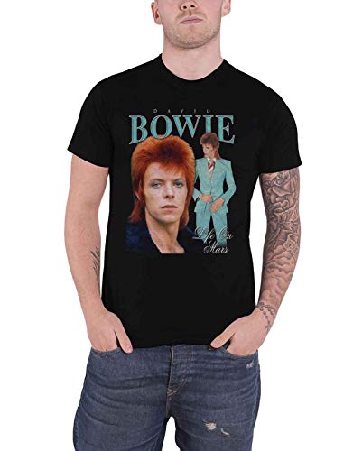 David Bowie T Shirt Life On Mars Homage Logo Nue offiziell Herren Schwarz M von David Bowie