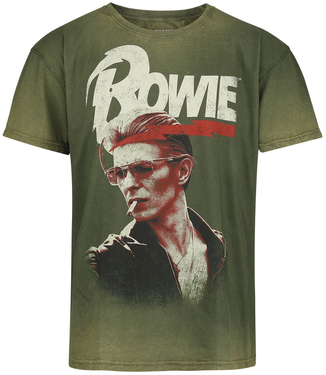 David Bowie T-Shirt - Smoking - S bis 3XL - für Männer - Größe 3XL - grün  - Lizenziertes Merchandise! von David Bowie