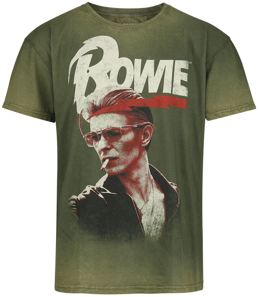 David Bowie T-Shirt - Smoking - S bis 3XL - für Männer - Größe L - grün  - Lizenziertes Merchandise! von David Bowie