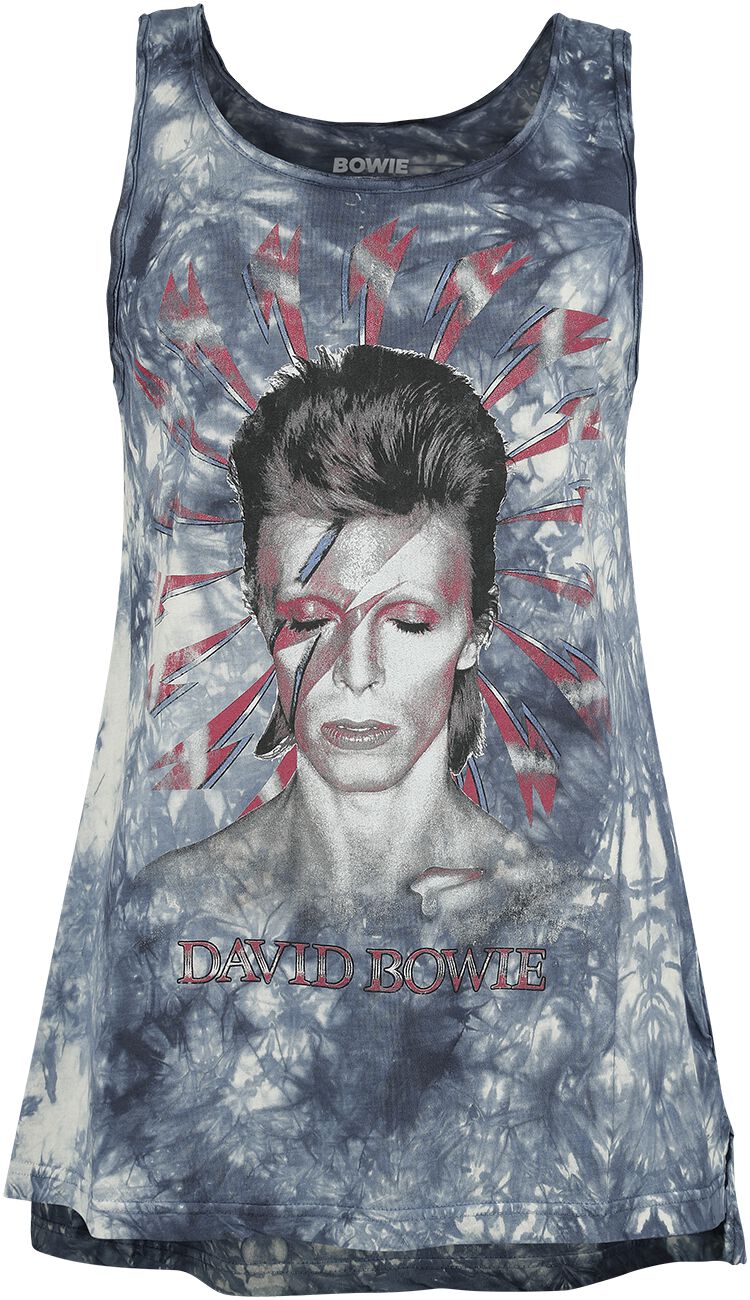 David Bowie Top - Alladin Sane - S bis L - für Damen - Größe S - blau  - Lizenziertes Merchandise! von David Bowie