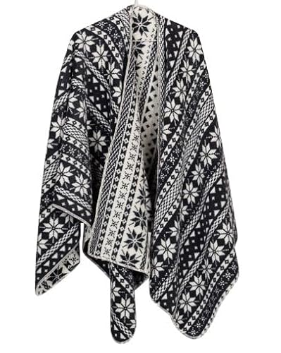 David Fussenegger Poncho-Decke Norweger one Size anthrazit, One-Size von David Fussenegger