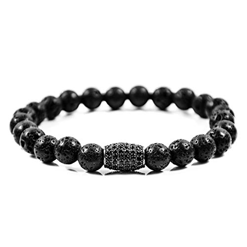 David Galvani | Lava-Armband Arm-Schmuck Perlen Herren-Mode-Schmuck Schwarz (21) von David Galvani