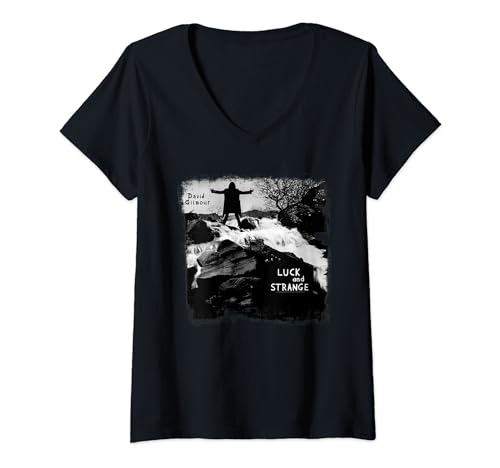 Damen David Gilmour Luck and Strange Songtitel T-Shirt mit V-Ausschnitt von David Gilmour