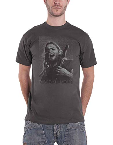 David Gilmour T Shirt On Microphone Halftone Nue offiziell Herren Charcoal Grau M von David Gilmour