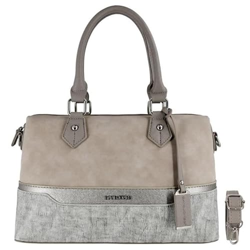 David Jones - Damen Bowling Handtasche - Frau Henkeltasche Gestreift PU Leder - Elegante Tasche Mittelgroße - Shopper Schultertasche Mehrfarbig Streifen - Umhängetasche Mode Alltags - Grau von David Jones