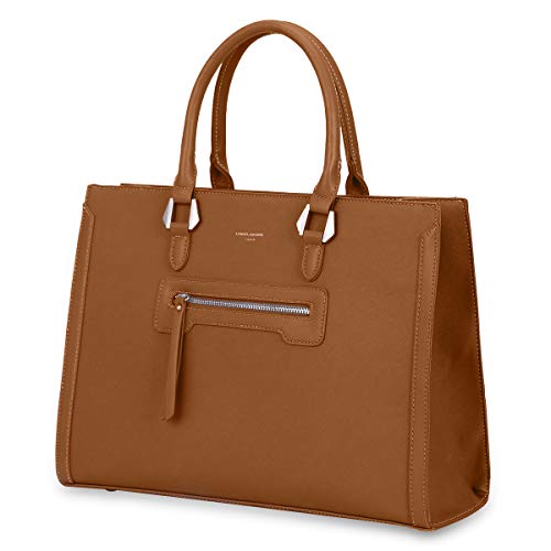 David Jones - Damen Große Handtasche - Frau Schule Büro Arbeit Aktentasche Henkeltasche - PU Leder Viele Fächer Taschen Arbeitstasche - Schultertasche Business Umhängetasche Tote Shopper - Braun von David Jones