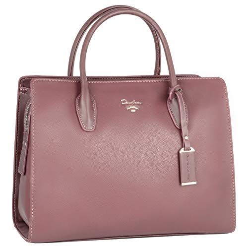 David Jones - Damen Große Handtasche Henkeltasche - Tote Shopper PU Leder - Schultertasche Viele Fächer Multi Pocket - Zip Umhängetasche - Frau Elegante City Tasche - Mode Arbeit Büro - Rosa von David Jones