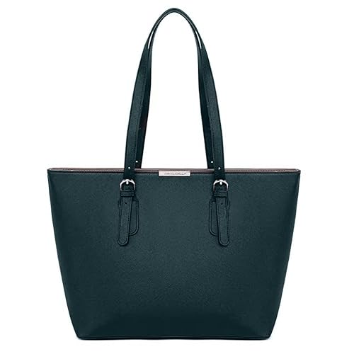 David Jones - Damen Shopper Handtasche - Frau Henkeltasche Große Tote PU Leder - Tasche Schultertasche Büro Schule Einkauf Shopping Bag - Large Aktentasche Arbeitstasche A4 Laptop Elegant - Dunkelgrün von David Jones