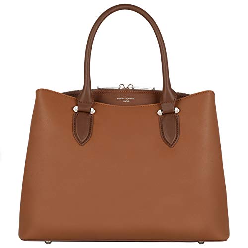 David Jones - Damen Handtasche Elegante - Frauen Henkeltasche Mittelgroß PU Leder - Umhängetasche Shopper Tote Bag Viele Fächer Taschen - Crossbody Bag - Mode Stilvoll Arbeit Trendy Alltags - Braun von David Jones