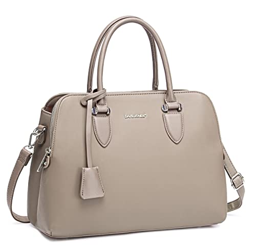 David Jones - Damen Handtasche Henkeltasche - Frau PU Leder Schultertasche - Elegante Tote Shopper Tasche - Umhängetasche Viele Fächer Zip Multi Taschen - Alltags Mode Arbeit Stadt City - Beige von David Jones