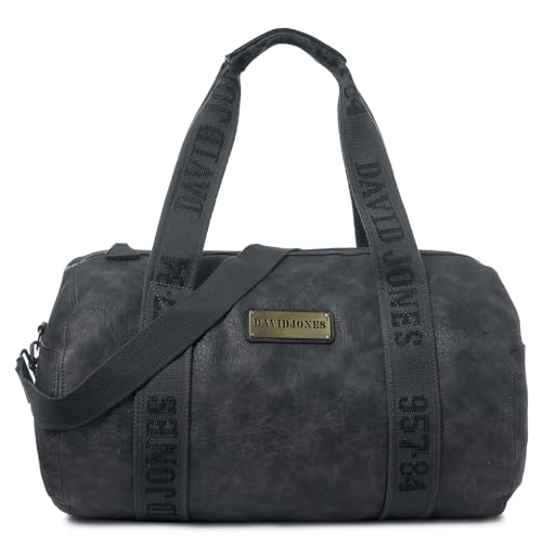 David Jones - Damen Herren Reisetasche Handgepäck Weekender - Duffle Travel Bag PU Leder - Sporttasche Fitness Gym Tasche - Große Kapazität Multifunktionale Schultertasche Umhängetasche - Grau von David Jones