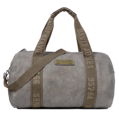 David Jones - Damen Herren Reisetasche Handgepäck Weekender - Duffle Travel Bag PU Leder - Sporttasche Fitness Gym Tasche - Große Kapazität Multifunktionale Schultertasche Umhängetasche - Taupe Braun von David Jones