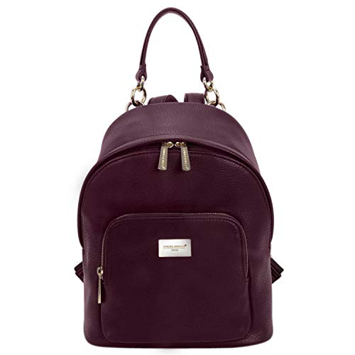 David Jones - Damen Kleine Rucksack Backpack - Frauen Weiches PU Leder Daypack - Casual City Mode Tagerucksack Schultasche Schulranzen Schulrucksack - Damenrucksack Städt Mädchen Fashion - Schwarz von David Jones