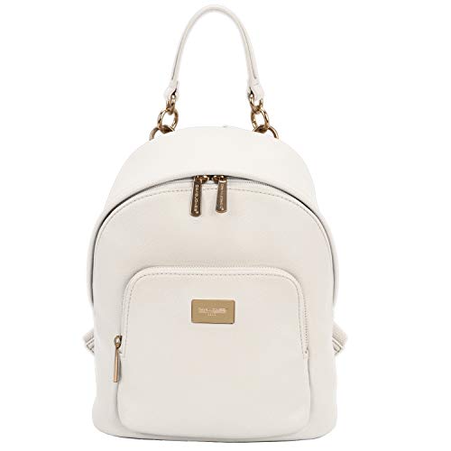 David Jones - Damen Kleine Rucksack Backpack - Frauen Weiches PU Leder Daypack - Casual City Mode Tagerucksack Schultasche Schulranzen Schulrucksack - Damenrucksack Städt Mädchen Fashion - weiss von David Jones