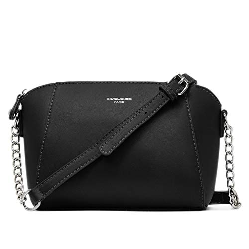 David Jones - Kleine Umhängetasche für Damen, Trapez – Handtasche mit Kette, Schultertasche, PU-Leder, Crossbody-Tasche, Abendtasche, Mode, Arbeit, Shopping, elegant, modisch, schick, Schwarz, Größe, von David Jones