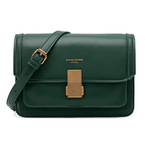 David Jones - Damen Kleine Umhängetasche - Frau Elegante Schultertasche PU Leder - Handtasche Crossbody Bag Tasche mit Klappe Drehkreuz - Handy Party Trendy Mode Clutch Abdentasche - Grün von David Jones