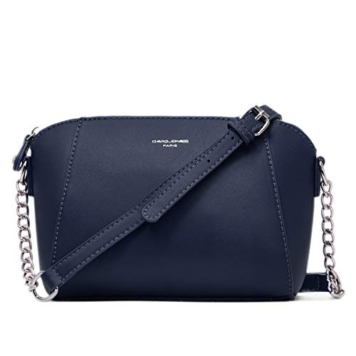 David Jones - Damen Kleine Umhängetasche - Frauen Handtasche Klein PU Leder - Schultertasche Crossbody Bag - Kette Tasche - Abendtasche Clutch Pochette Party Handy Alltag Mode Elegante - Dunkelblau von David Jones