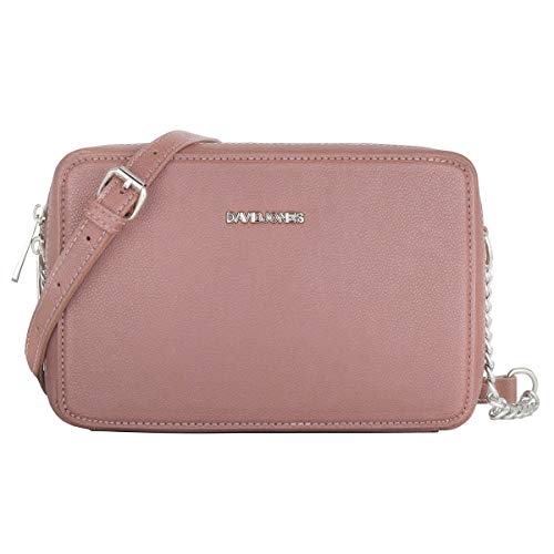 David Jones - Damen Kleine Umhängetasche - Frau Quadratische Handtasche PU Leder - Kette Schultertasche Elegant Crossbody Bag - Handy Tasche Mini Abendtasche Party Clutch Pochette Mode - Rosa von David Jones