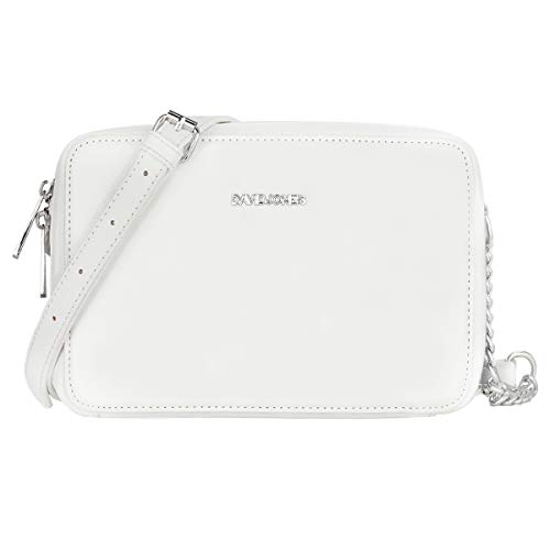 David Jones - Damen Kleine Umhängetasche - Frau Quadratische Handtasche PU Leder - Kette Schultertasche Elegant Crossbody Bag - Handy Tasche Mini Abendtasche Party Clutch Pochette Mode - Weiß von David Jones