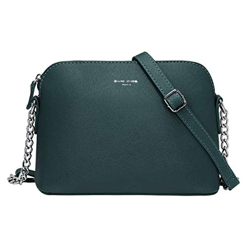 David Jones - Damen Kleine Umhängetasche - Frau Handtasche PU Leder - Tasche Kette Schultertasche Crossbody Bag - Abendtasche Zip Reißverschluss - Party Handy City Clutch Mode Elegant - Grün von David Jones