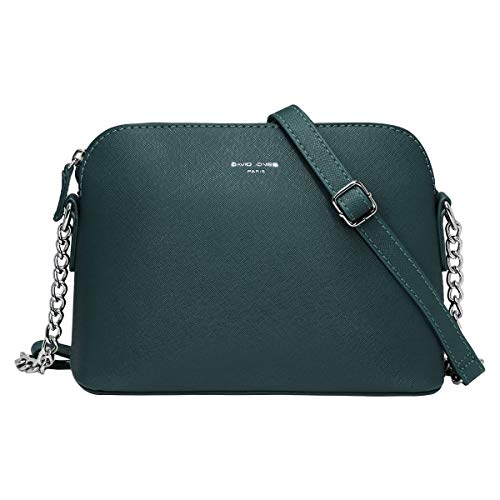 David Jones - Damen Kleine Umhängetasche - Frau Handtasche PU Leder - Tasche Kette Schultertasche Crossbody Bag - Abendtasche Zip Reißverschluss - Party Handy City Clutch Mode Elegant - Grün von David Jones