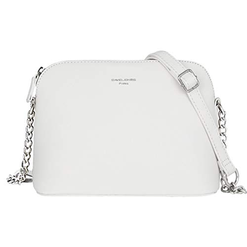 David Jones - Damen Kleine Umhängetasche - Frau Handtasche PU Leder - Tasche Kette Schultertasche Crossbody Bag - Abendtasche Zip Reißverschluss - Party Handy City Clutch Mode Elegant - Weiß von David Jones