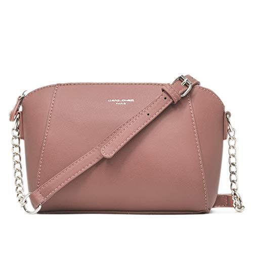 David Jones - Damen Kleine Umhängetasche - Frauen Handtasche Klein PU Leder - Schultertasche Crossbody Bag - Kette Tasche - Abendtasche Clutch Pochette Party Handy Alltag Mode Elegante - Rosa von David Jones