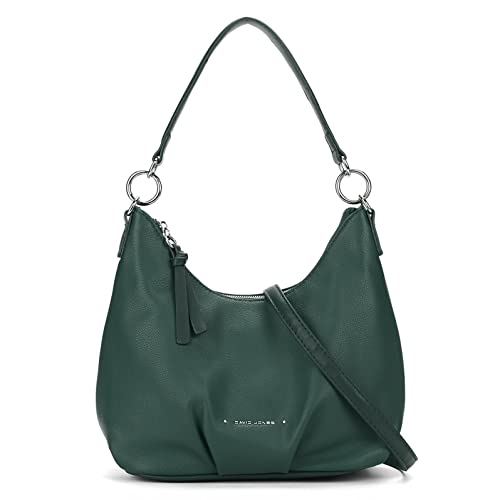 David Jones - Damen Hobo Schultertasche - Frau Handtasche PU Leder - Umhängetasche Mittelgroße Lange Henkel - Tasche Beuteltasche Schultergurt - Designer Retro Einfache Klassische Elegante - Grün von David Jones