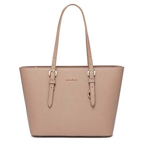 David Jones - Damen Shopper Handtasche - Frau Henkeltasche Mittlere Große Tote PU Leder - Tasche Schultertasche Büro Schule Einkauf Shopping Bag - Aktentasche Arbeitstasche Elegant Alltags - Rosa von David Jones