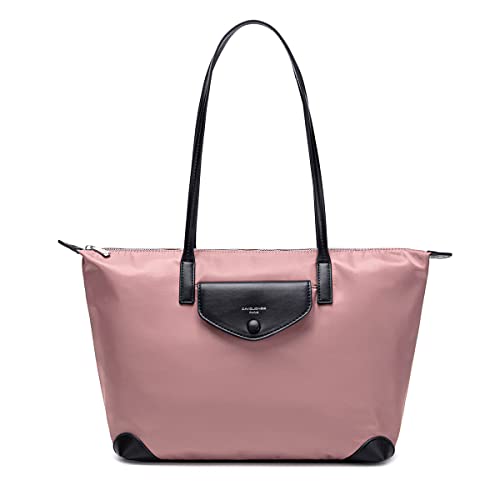 David Jones - Damen Tote Shopper Nylon wasserdichte Handtasche - Tragetasche Schultertasche - Shopping Bag Große Kapazität - Umhängetasche Schultertasche Casual Arbeit Reise - Rosa von David Jones