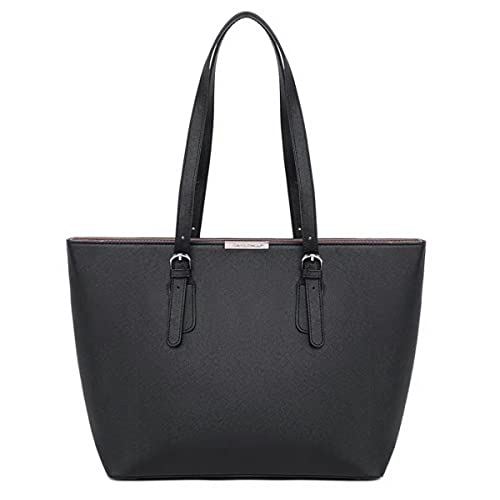 David Jones - Damen Shopper Handtasche - Frau Henkeltasche Große Tote PU Leder - Tasche Schultertasche Büro Schule Einkauf Shopping Bag - Large Aktentasche Arbeitstasche A4 Laptop Elegant - Schwarz von David Jones