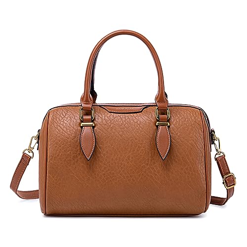 David Jones - Handtasche Bowling Damen – Umhängetasche aus PU-Leder – Tragetasche mittelgroß, klassisch – modisch, elegant, Stadt, Cognac-Braun, Einheitsgröße von David Jones